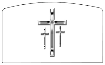 DACRO-517-SL-WT Silver 3 Crosses White